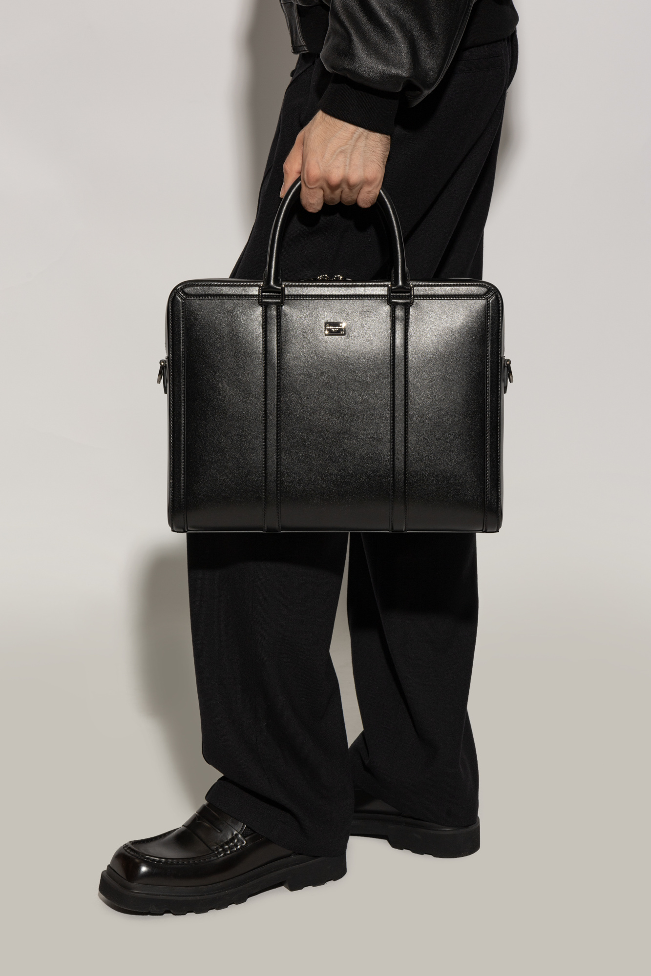 Black Leather Briefcase Dolce Gabbana Vitkac GB